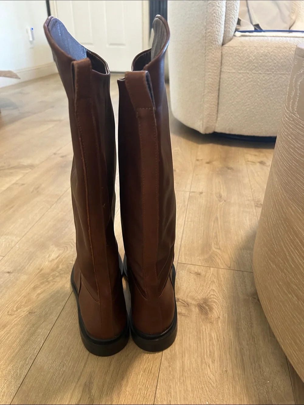 Steve Madden Brown Leather Round Toe Knee High Boots, Brown, Size 9, NWOT